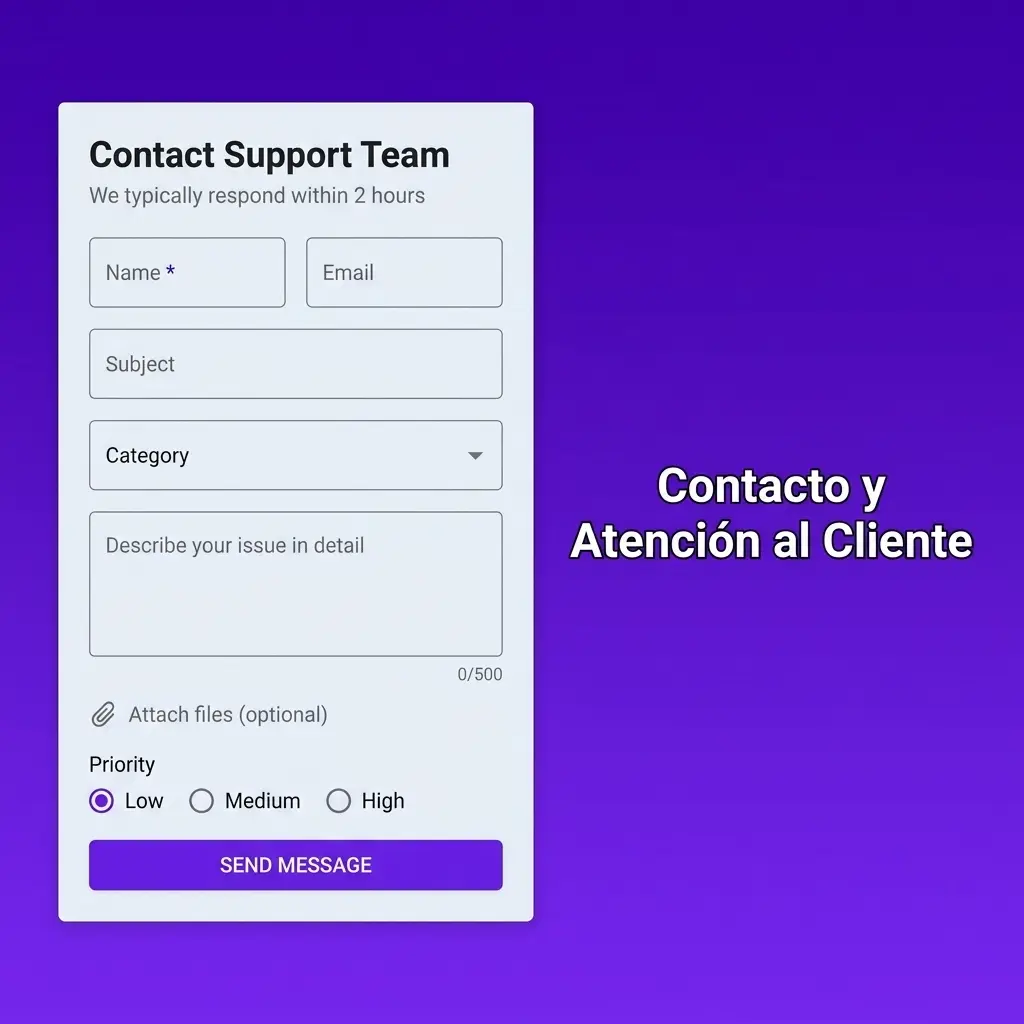 Equipo de atención al cliente de Robocat disponible 24/7 por chat en vivo y correo electrónico en español