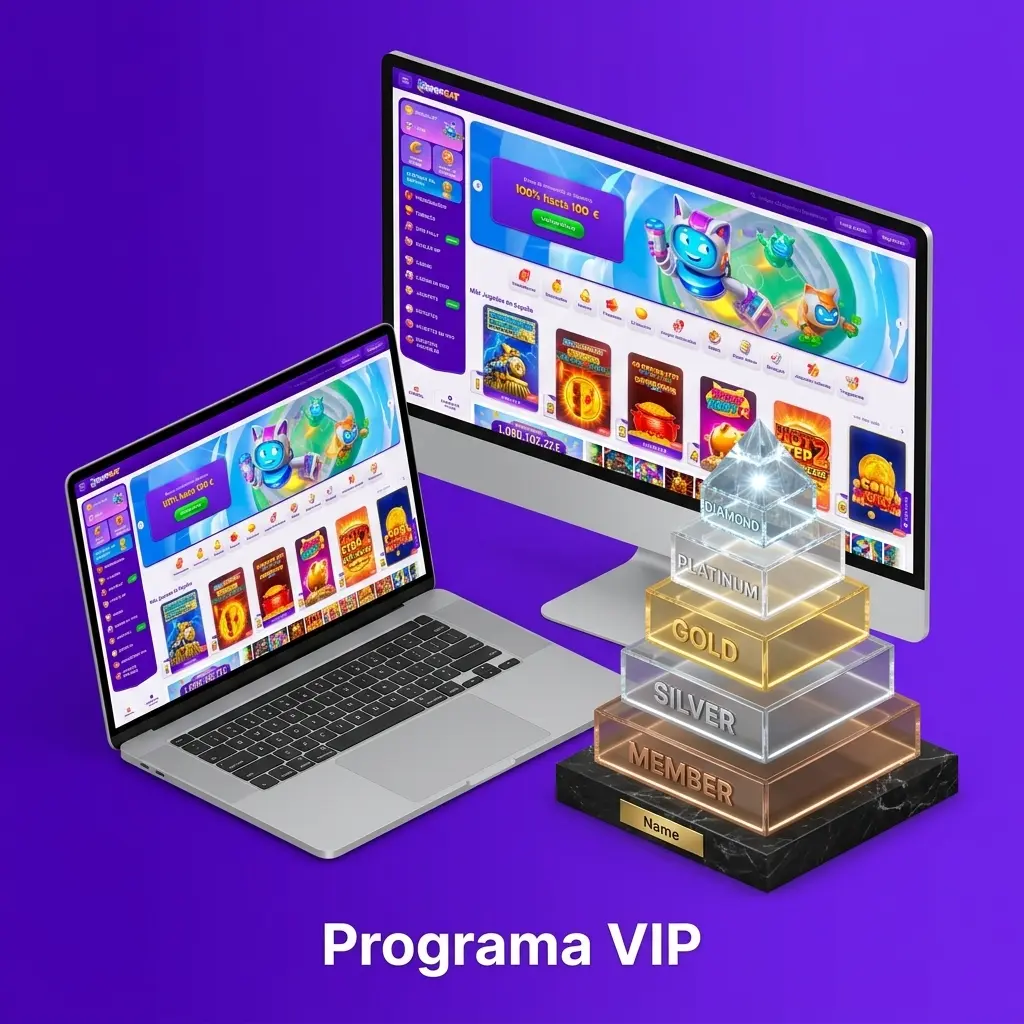Programa VIP de Robocat con niveles de fidelización, puntos por apuestas y beneficios exclusivos para jugadores